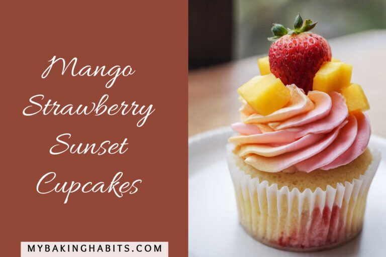 Mango Strawberry Sunset Cupcakes